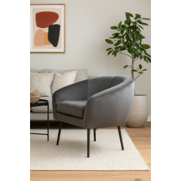 Fotel SYDNEY tkanina welur noga metalowa