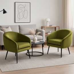 Fotel SYDNEY tkanina welur noga metalowa