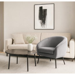 Fotel SYDNEY tkanina Welur noga metalowa