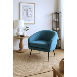 Fotel SYDNEY tkanina Welur noga metalowa