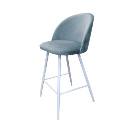 Hoker Colin krzesło barowe tkanina Welur podstawa metalowa