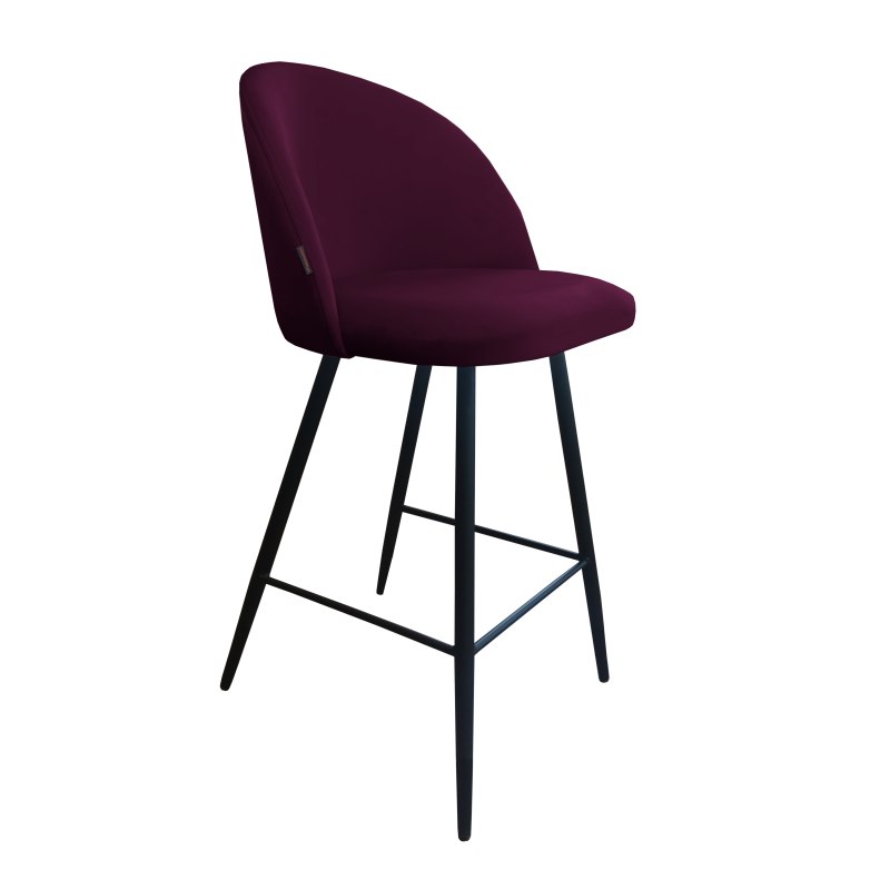 Hoker Colin krzesło barowe tkanina Welur podstawa metalowa