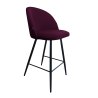 Hoker Colin krzesło barowe tkanina Welur podstawa metalowa
