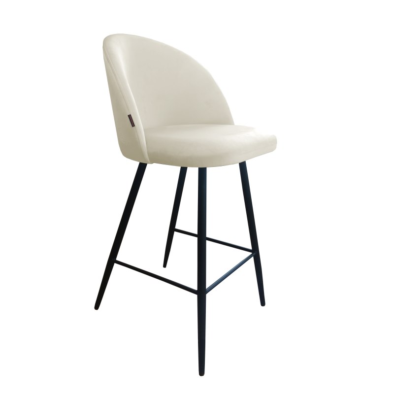 Hoker Colin krzesło barowe tkanina Welur podstawa metalowa