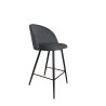 Hoker Colin krzesło barowe welur podstawa metalowa