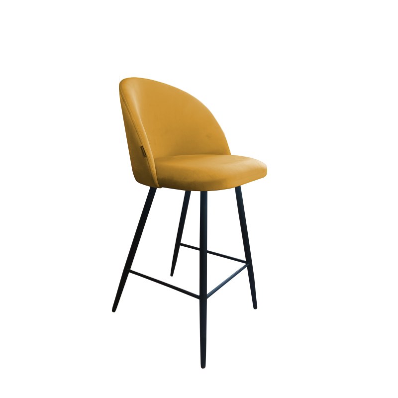 Hoker Colin krzesło barowe welur podstawa metalowa