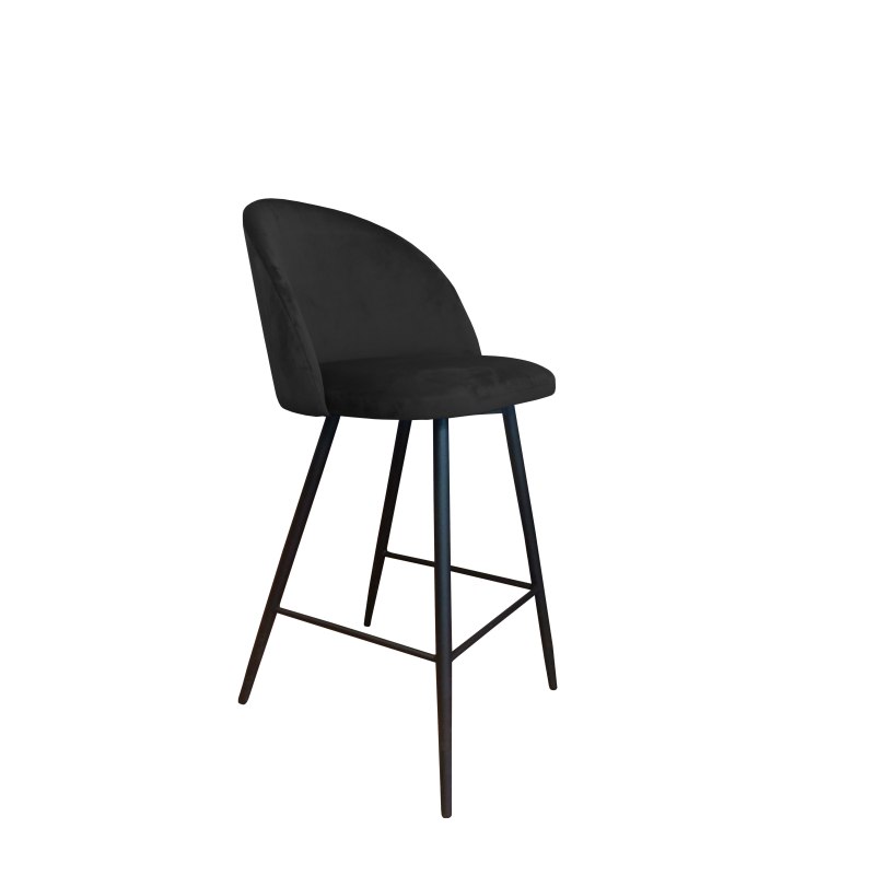 Hoker Colin krzesło barowe tkanina Welur podstawa metalowa
