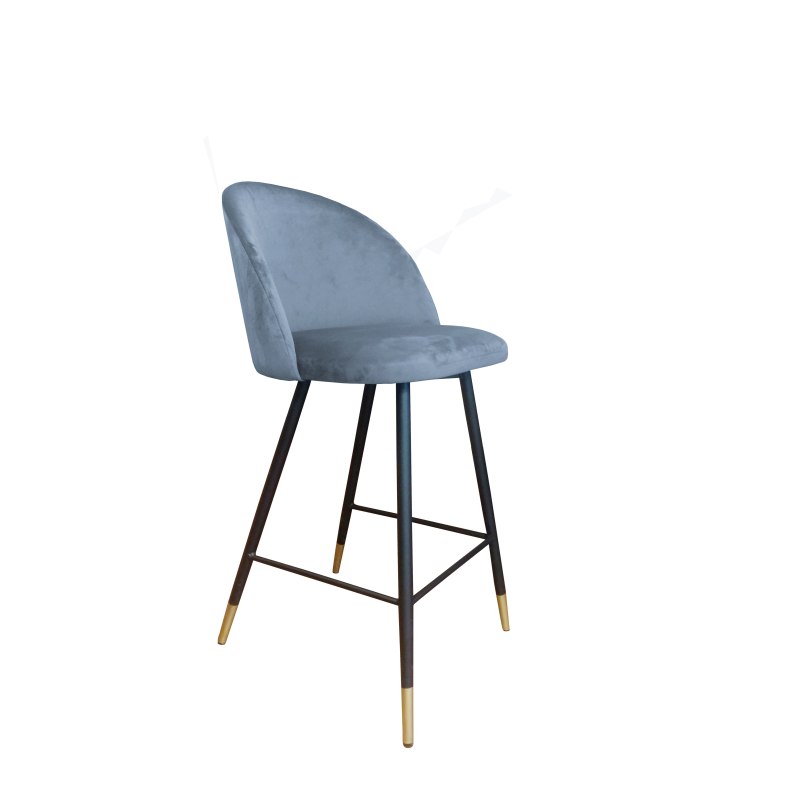 Hoker Colin krzesło barowe tkanina Welur podstawa metalowa