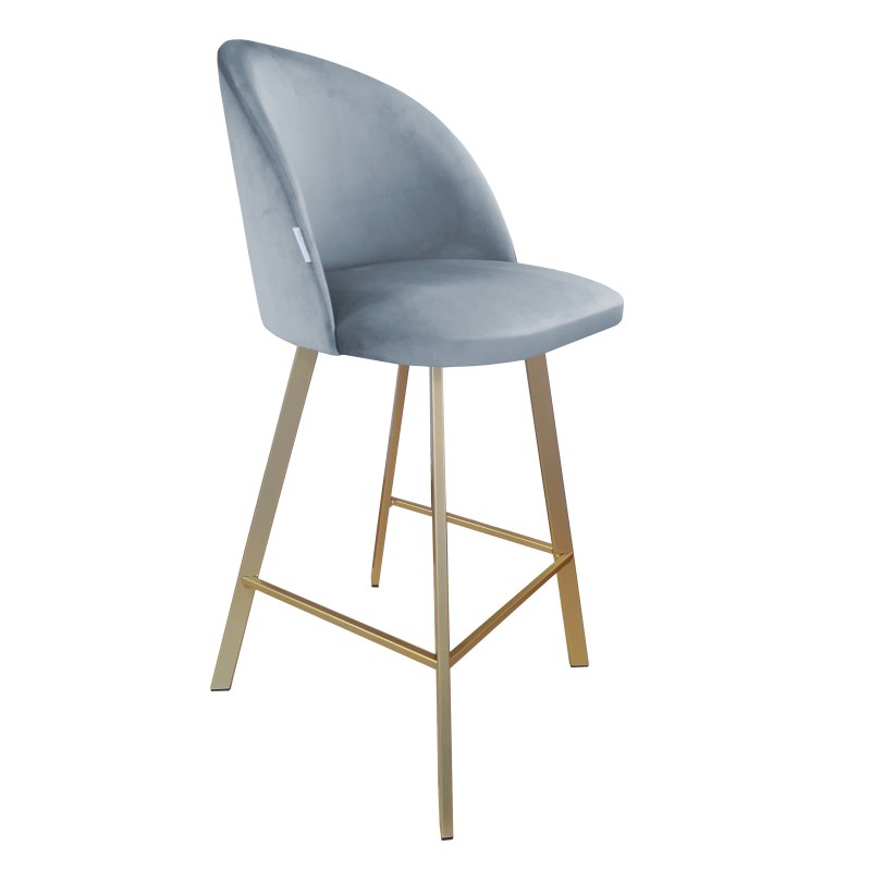 Hoker Colin krzesło barowe tkanina Welur podstawa metalowa
