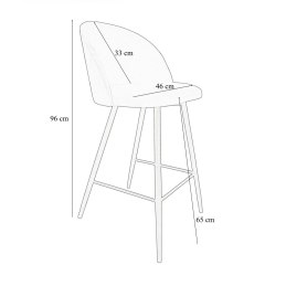 Hoker Colin krzesło barowe tkanina Welur podstawa metalowa