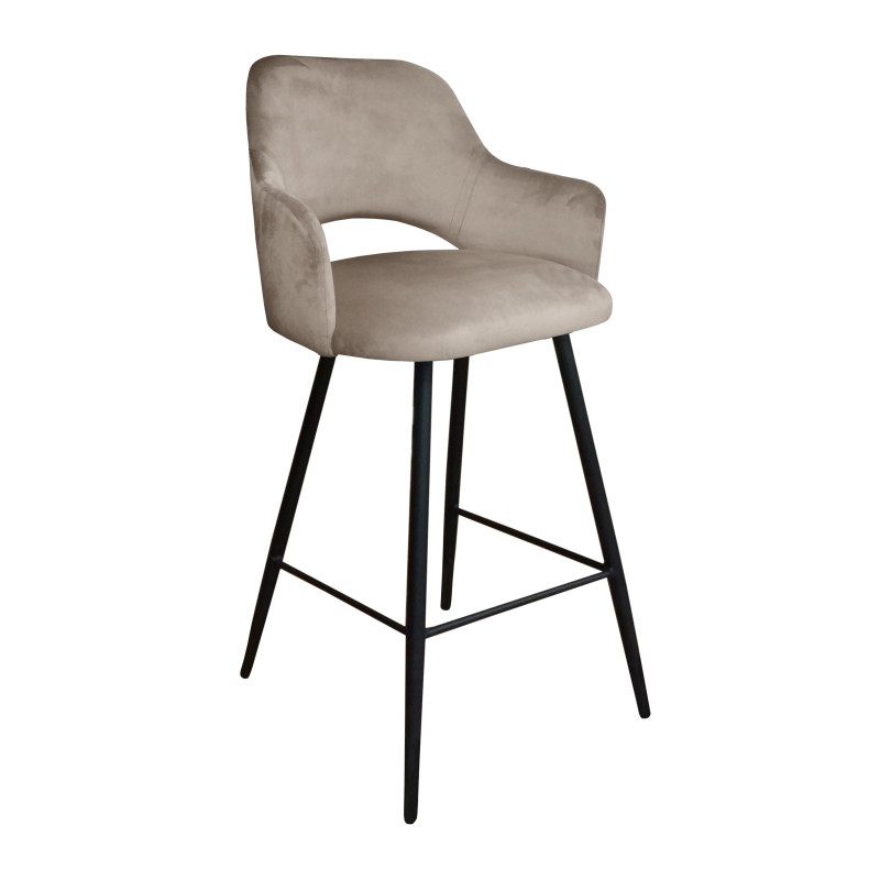 Hoker Milano krzesło barowe tkanina Welur podstawa metalowa