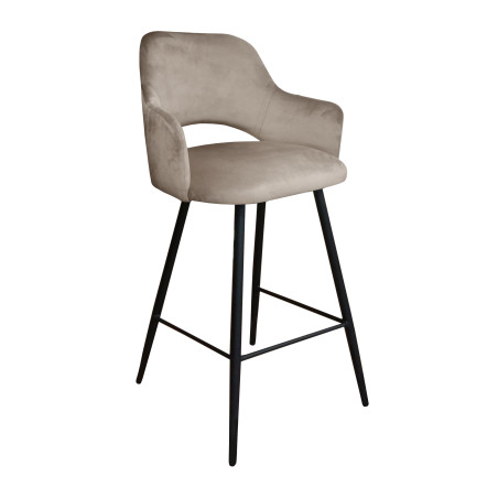 Hoker Milano krzesło barowe tkanina Welur podstawa metalowa