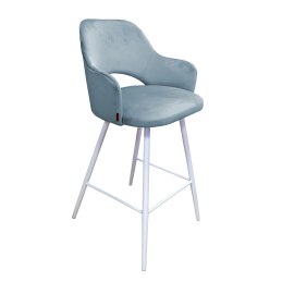 Hoker Milano krzesło barowe tkanina Welur podstawa metalowa