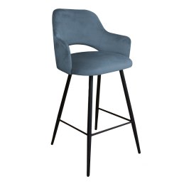 Hoker Milano krzesło barowe tkanina Welur podstawa metalowa