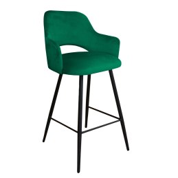 Hoker Milano krzesło barowe tkanina Welur podstawa metalowa