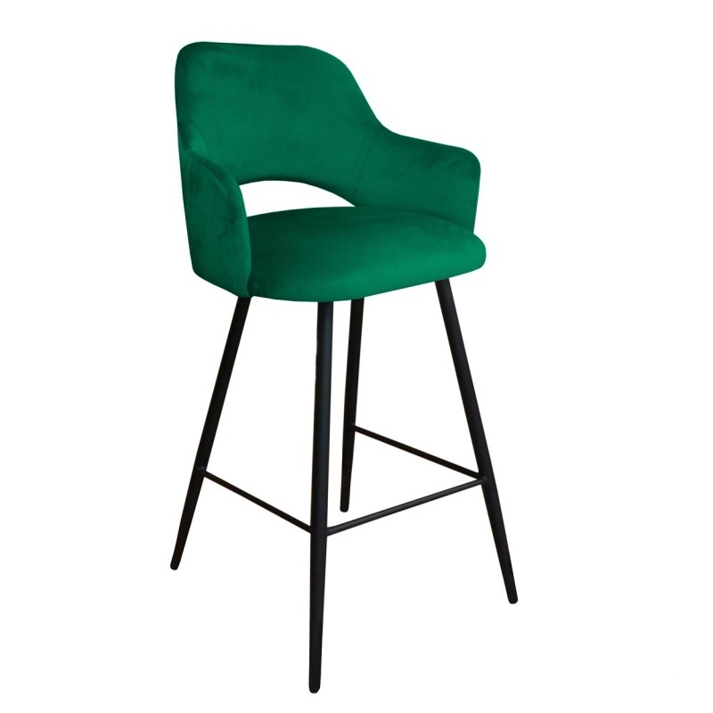 Hoker Milano krzesło barowe tkanina Welur podstawa metalowa