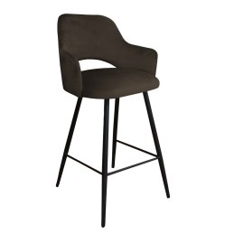 Hoker Milano krzesło barowe tkanina Welur podstawa metalowa