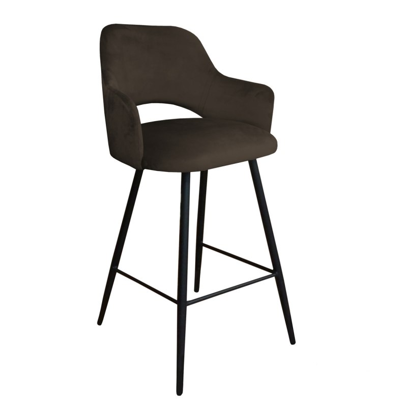 Hoker Milano krzesło barowe tkanina Welur podstawa metalowa