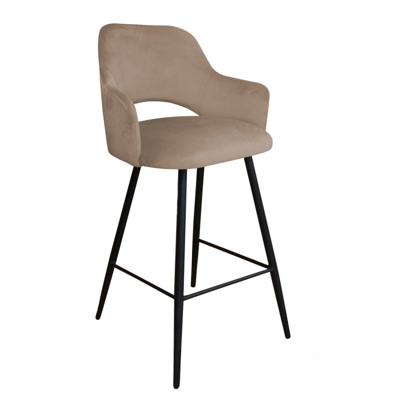 Hoker Milano krzesło barowe tkanina Welur podstawa metalowa