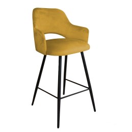 Hoker Milano krzesło barowe tkanina Welur podstawa metalowa