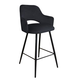 Hoker Milano krzesło barowe tkanina Welur podstawa metalowa