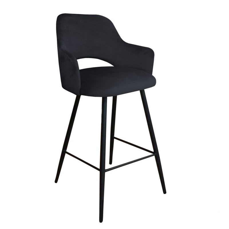 Hoker Milano krzesło barowe tkanina Welur podstawa metalowa