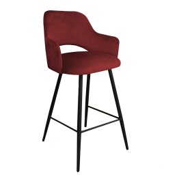 Hoker Milano krzesło barowe tkanina Welur podstawa metalowa