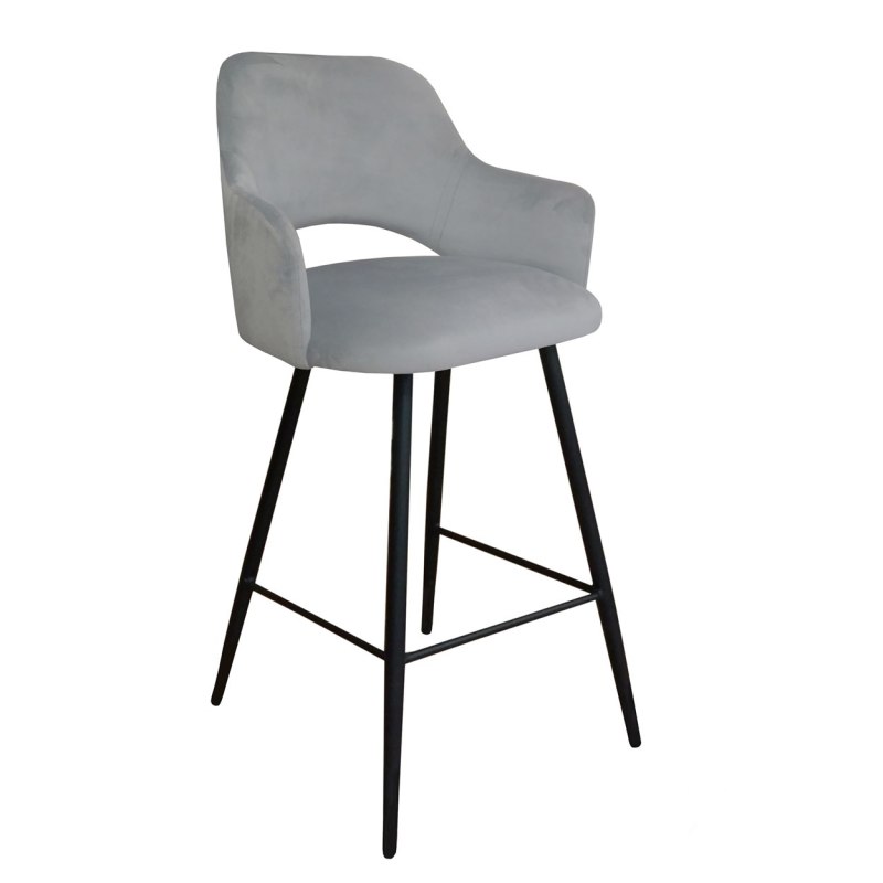 Hoker Milano krzesło barowe tkanina Welur podstawa metalowa