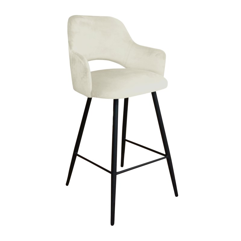 Hoker Milano krzesło barowe tkanina Welur podstawa metalowa