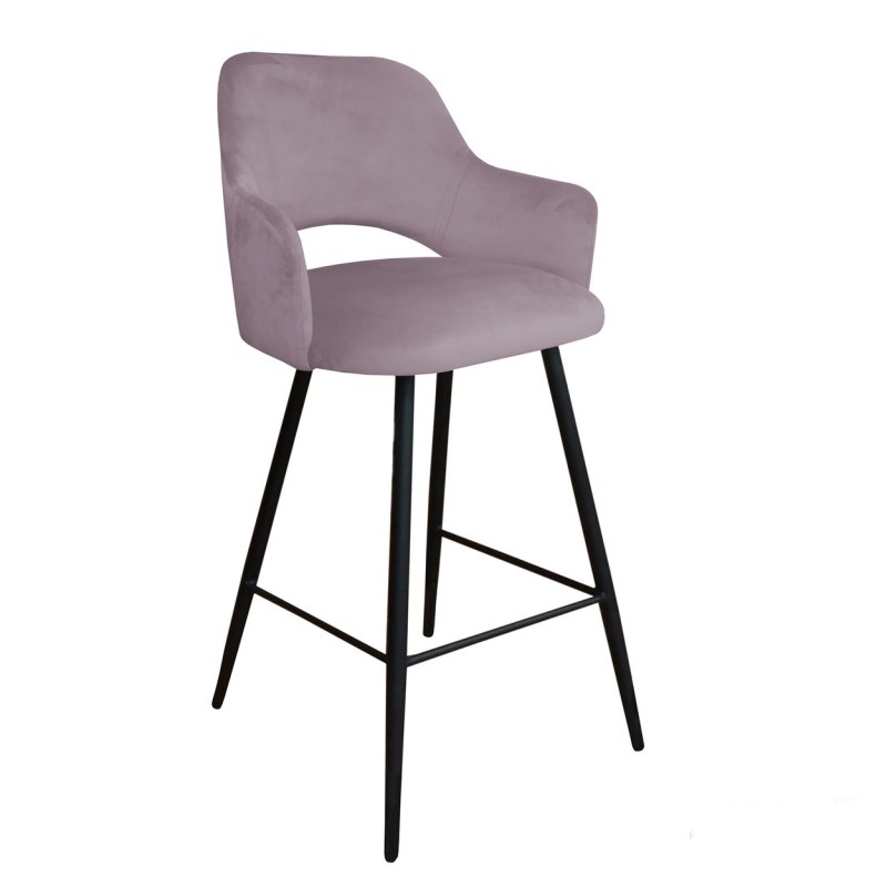 Hoker Milano krzesło barowe tkanina Welur podstawa metalowa