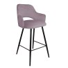 Hoker Milano krzesło barowe tkanina Welur podstawa metalowa