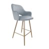 Hoker Milano krzesło barowe tkanina Welur podstawa metalowa