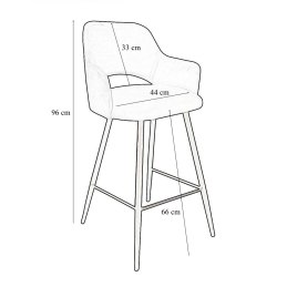 Hoker Milano krzesło barowe tkanina Welur podstawa metalowa