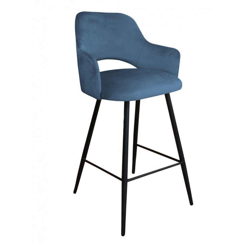 Hoker Milano krzesło barowe tkanina Welur podstawa metalowa