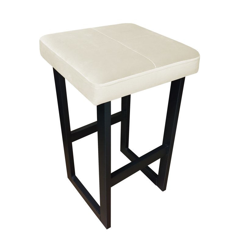 Hoker ALEX krzesło barowe tkanina Welur podstawa metalowa