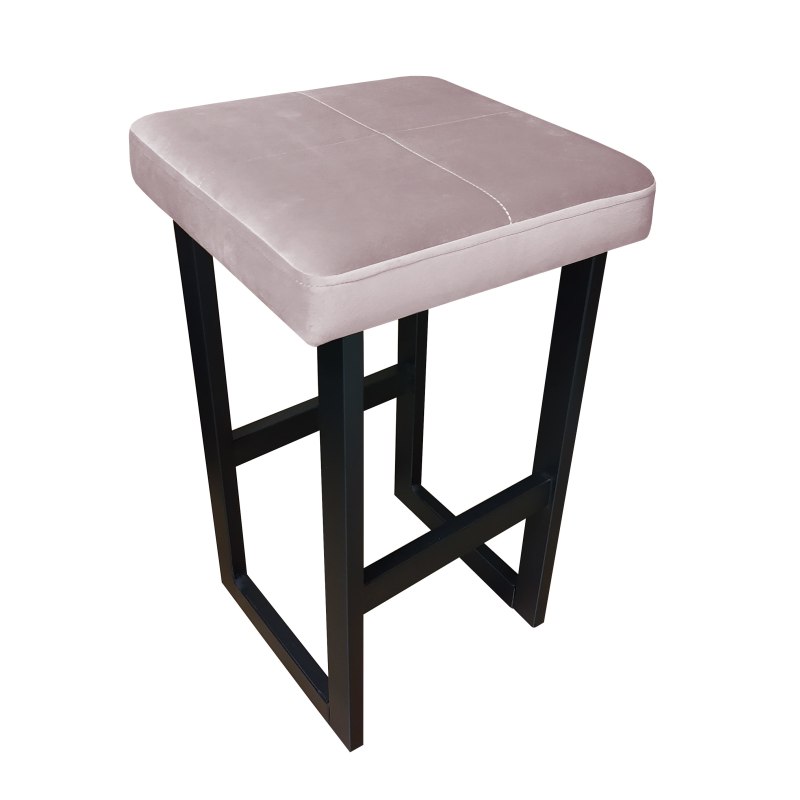 Hoker ALEX krzesło barowe tkanina Welur podstawa metalowa