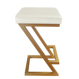 Hoker ZETA krzesło barowe tkanina Welur podstawa metalowa LOFT