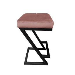 Hoker ZETA krzesło barowe tkanina Welur podstawa metalowa LOFT