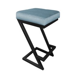 Hoker ZETA krzesło barowe tkanina Welur podstawa metalowa LOFT