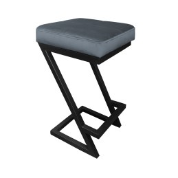 Hoker ZETA krzesło barowe tkanina Welur podstawa metalowa LOFT