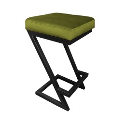 Hoker ZETA krzesło barowe tkanina Welur podstawa metalowa LOFT