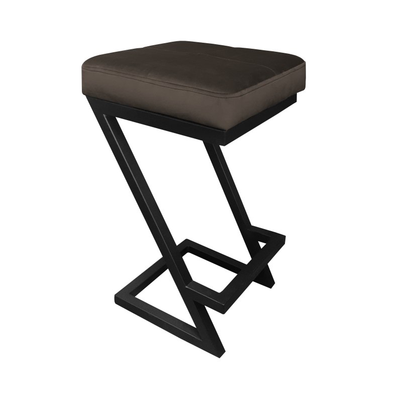 Hoker ZETA krzesło barowe tkanina Welur podstawa metalowa LOFT