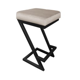 Hoker ZETA krzesło barowe tkanina Welur podstawa metalowa LOFT