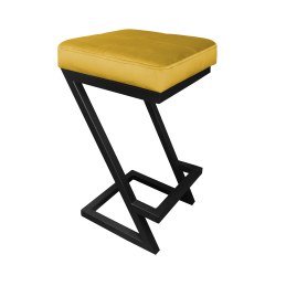 Hoker ZETA krzesło barowe tkanina Welur podstawa metalowa LOFT