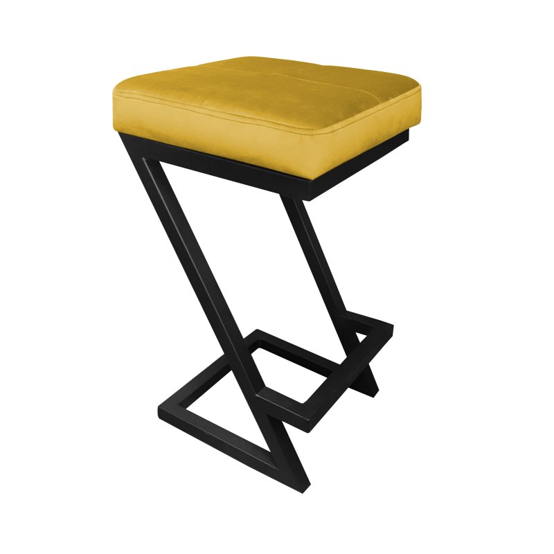 Hoker ZETA krzesło barowe tkanina Welur podstawa metalowa LOFT