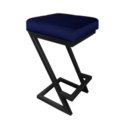 Hoker ZETA krzesło barowe tkanina Welur podstawa metalowa LOFT