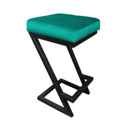 Hoker ZETA krzesło barowe tkanina Welur podstawa metalowa LOFT