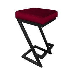 Hoker ZETA krzesło barowe tkanina Welur podstawa metalowa LOFT