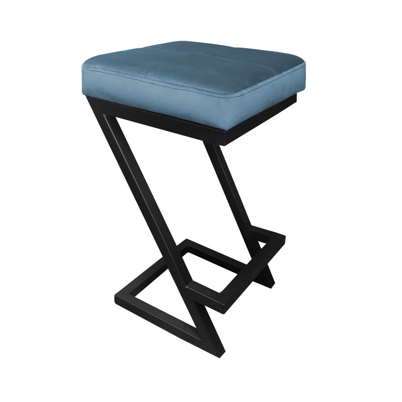 Hoker ZETA krzesło barowe tkanina Welur podstawa metalowa LOFT