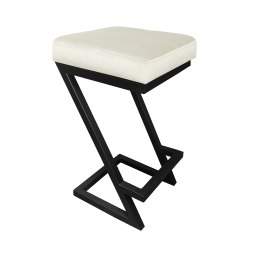 Hoker ZETA krzesło barowe tkanina Welur podstawa metalowa LOFT